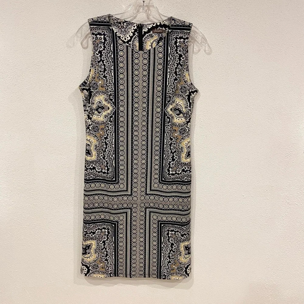 J. McLaughlin Black and Gold Patterned Mini Dress